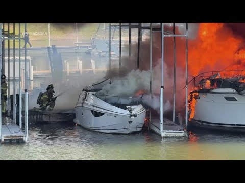 One person injured, at least 10 boats damaged in Grapevine Lake marina fire