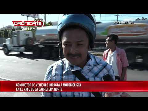 Presunta invasión de carril deja a motociclista lesionado en Ctra. Norte - Nicaragua