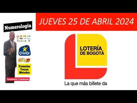 LA LOTERIA DE BOGOTA JUEVES 25 de Abril 2024 RESULTADO PREMIO MAYOR #loteriadebogota