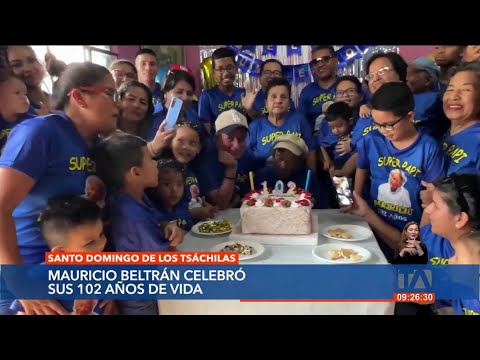 Mauricio Beltrán celebró sus 102 años junto a sus amigos y familiares