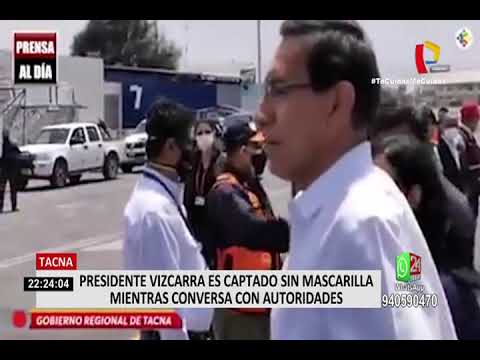 Tacna: Presidente Vizcarra es captado sin mascarilla mientras conversa con autoridades