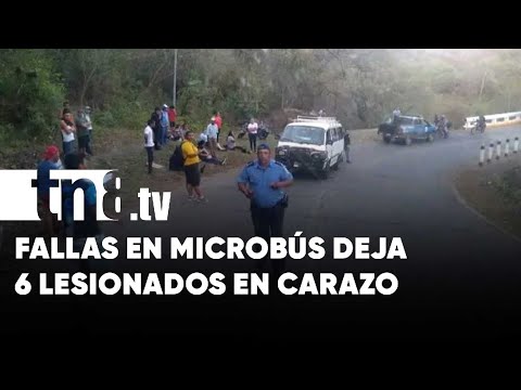 Accidente con microbuses en Carazo deja 6 personas lesionadas