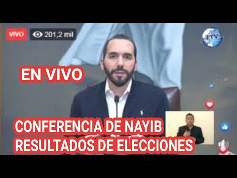 CONFERENCIA DE NAYIB BUKELE TRAS RESULTADOS DE ELECCIONES
