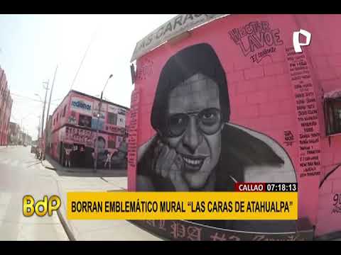 Desaparecen las “Caras de Atahualpa”,  pintan de blanco icónico mural chalaco