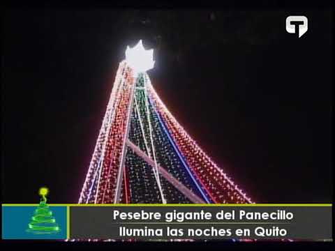 Pesebre gigante del Panecillo ilumina las noches en Quito