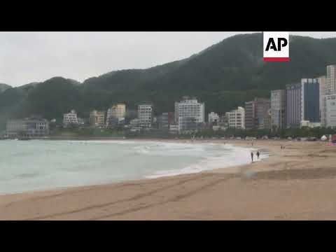 Waves, winds batter South Korean coast as tropical storm approaches