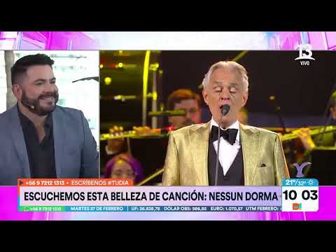 Priscilla Vargas se emocionó hasta las lágrimas con el show de Andrea Bocelli|  Tu Día | Canal 13