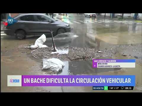 Baches dificultan la circulación vehicular en San Lorenzo y Alberdi