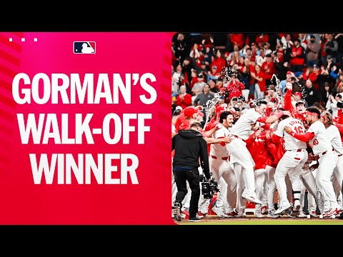 Nolan Gorman launches a 425-foot walk-off homer on the FIRST PITCH!