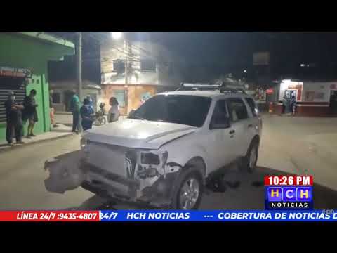 Fuerte accidente vial deja una persona lesionada en el barrio Pueblo Nuevo de Danlí