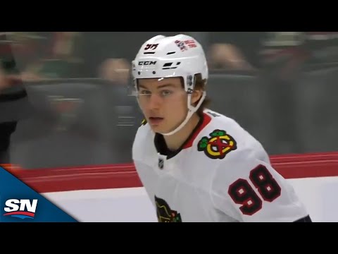 Blackhawks Connor Bedard Awkwardly Slips It Five-Hole vs. Wild