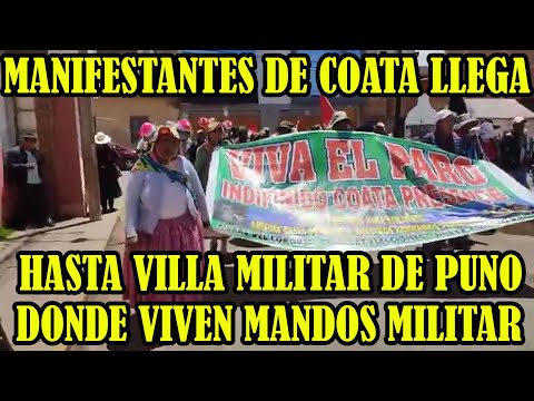 MANIFESTANTES DE COATA LLEGAN HASTA PROYECTO BINACIONAL LAGO TITICACA PARA PEDIR PROYECTOS..