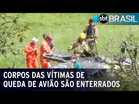 Corpos de vítimas de avião que caiu em Minas Gerais são enterrados | SBT Brasil (30/01/24)
