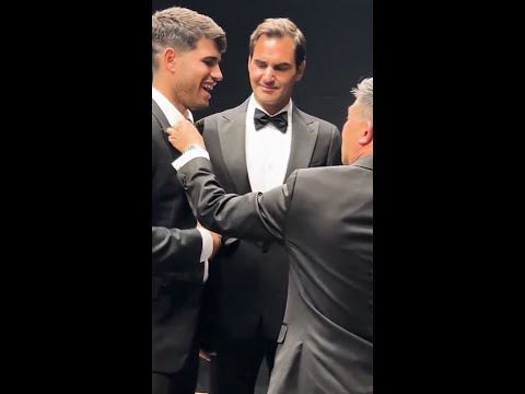 El gesto de FEDERER con ALCARAZ que desató la risa de ambos