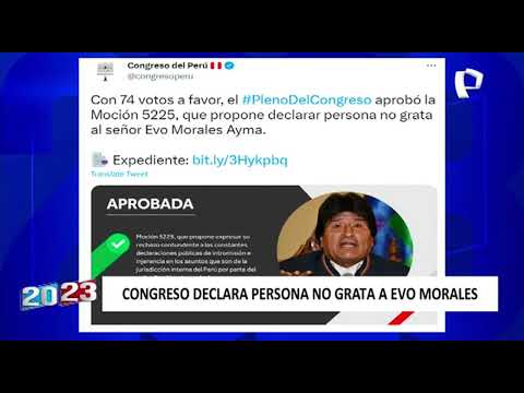 Evo Morales: Congreso aprueba declarar persona no grata a expresidente de Bolivia (3/3)