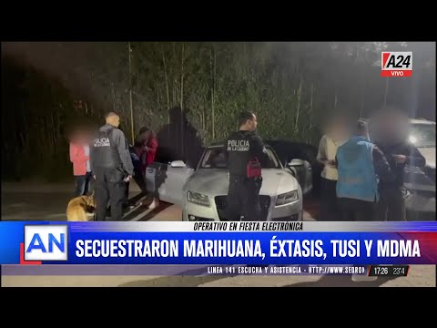 OPERATIVO EN FIESTA ELECTRÓNICA: SECUESTRARON MARIHUANA, ÉXTASIS, TUSI Y MDMA