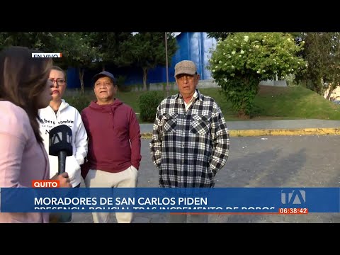 Vecinos de San Carlos, norte de Quito, atemorizados por el incremento de robos