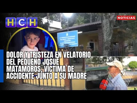 Dolor y tristeza en velatorio del pequeño Josué Matamoros, víctima de accidente junto a su madre