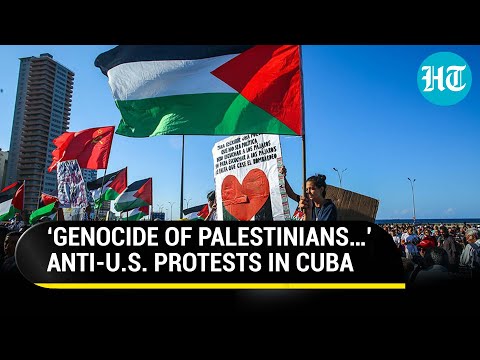 Cuban President & PM Lead Massive Pro-Palestine Protests Outside U.S. Embassy In Havana | Watch