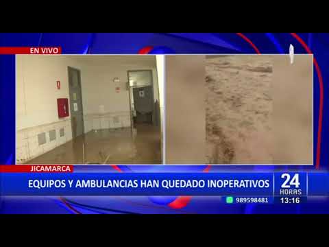 Jicamarca: centro de salud queda bajo el lodo tras caída de huaico