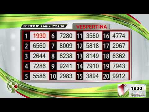 La Vespertina - Sorteo N° 1148 / 17-02-2020 - La Rionegrina en VIV