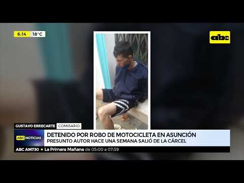 Detenido por robo de motocicleta en Asunción