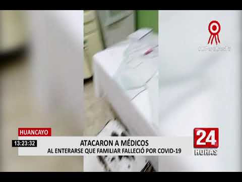 Huancayo: familiares de víctima de COVID-19 destrozan hospital