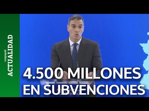 Sánchez anuncia 4.500 millones en subvenciones