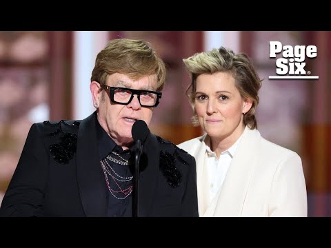 Elton John jokes about eyesight issues as he mixes up Brandi Carlile & Rihanna at 2025 Golden Globes