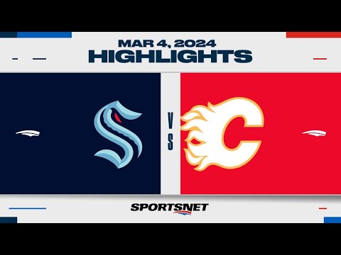 NHL Highlights | Kraken vs. Flames - March 4, 2024