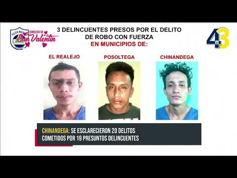 Policía de Nicaragua detiene a delincuentes en Chinandega, Masaya y Matagalpa - Nicaragua