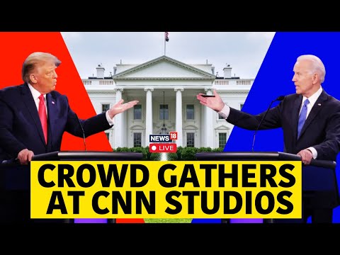 US Presidential Debate LIVE | Trump Vs Biden | Crowd Gathers At CNN Studios | Trump Speech | N18G