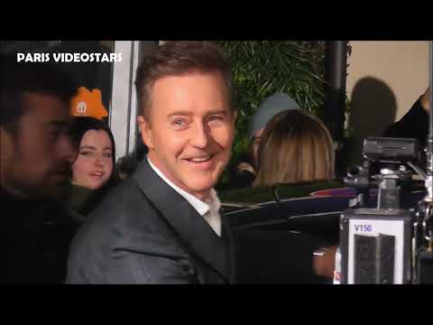 Edward Norton and his wife Shauna Robertson @ Paris 15 january 2025 Red carpet of A complete unknown