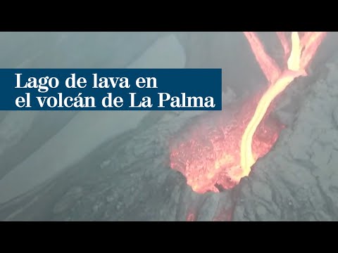Se forma un lago de lava en el volcán de La Palma