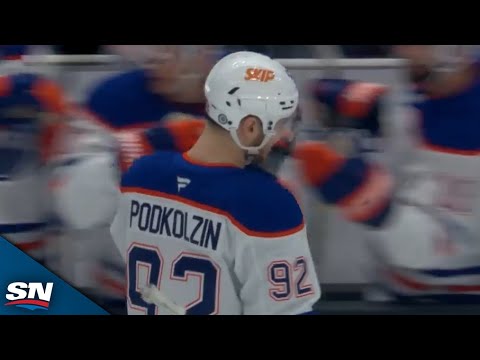 Leon Draisaitl Sets Up Vasily Podkolzin With One-Timer To Put Oilers On Board