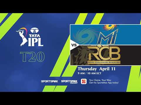 Watch IPL Mumbai Indians vs Royal Challengers | April.11 | on SMax, SportsMax Cricket and the App!