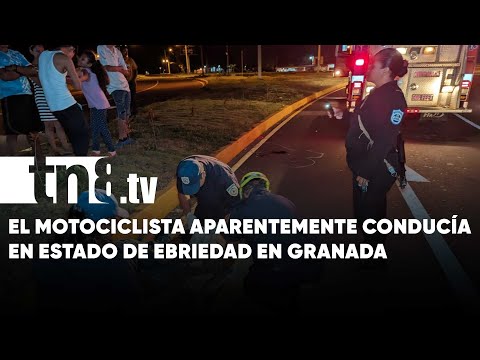 Motociclista «la ve pálida» tras estrellarse contra bulevar en Diriomo - Nicaragua
