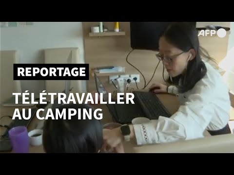 Confinement: sur l'île de Ré, le télétravail au camping | AFP