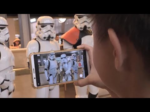 Star Wars characters entertain travelers in Sunghan Airport, Taiwan