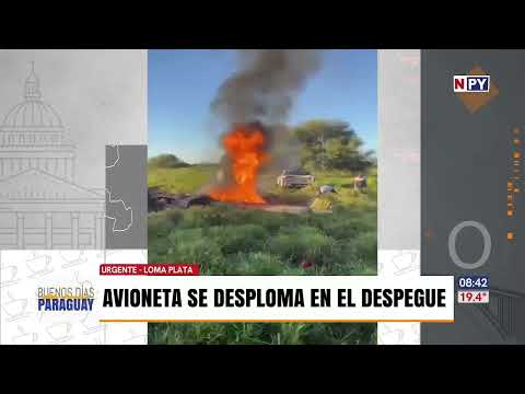 Avioneta se estrelló fatalmente en Loma Plata
