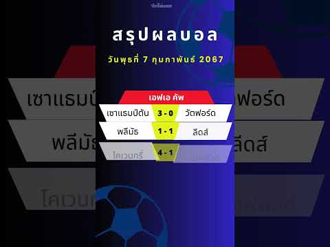 ผลฟุตบอลเมื่อคืน7-2-67