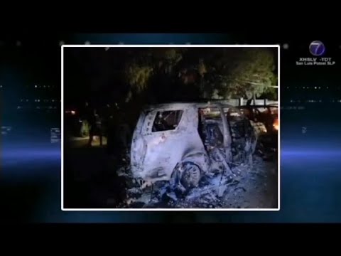 Calcinan cuatro vehículos en Villa de Ramos, resultado de enfrentamiento armado