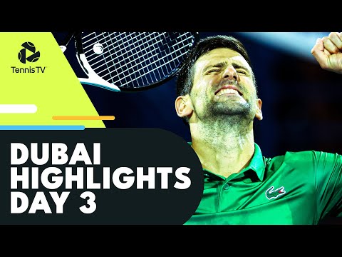 Tennis 🎾 Djokovic Faces Khachanov; Murray vs Sinner; Rublev & Shapovalov Play | Dubai 2022 Highlights Day 3