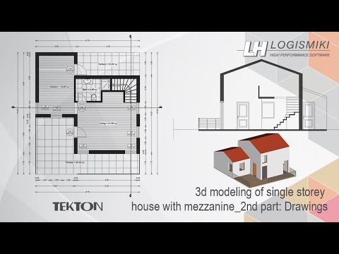 Tekton - Architectural drawings / single storey house tutorial (2/3)