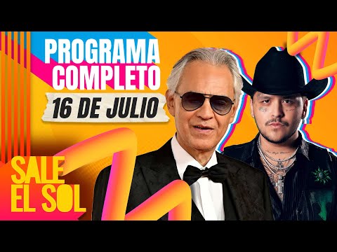 Andrea Bocelli INVITÓ a Christian Nodal a cantar con él en Italia | Sale el Sol Completo 16/07/2024