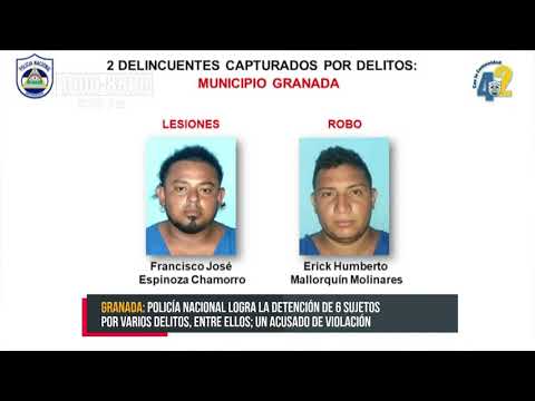 La Policía Nacional logra poner tras las rejas a 6 delincuentes en Granada - Nicaragua