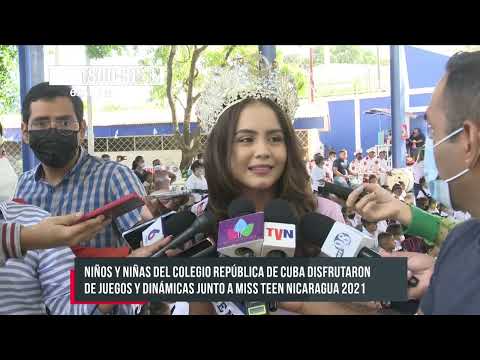 Abril Duarte, Miss Teen Américas 2021, comparte con niñez en Managua - Nicaragua