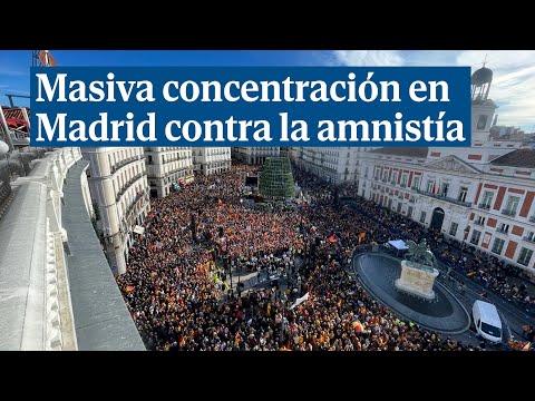 Decenas de miles de personas se concentran en Madrid para clamar contra la amnistía