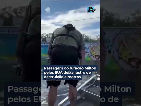 Pelo menos 12 pessoas morrem na passagem do furacão Milton pelos Estados Unidos #shorts