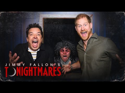 Prince Harry Visits Jimmy Fallon's New Haunted Maze Experience Tonightmares | The Tonight Show